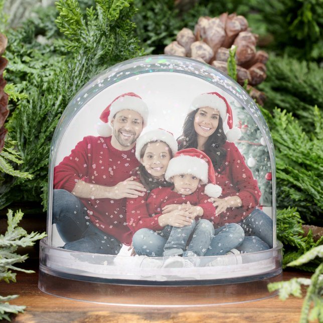 Custom Double Sided Family Two Photo Snowglobe (Custom Double Sided Family Two Photo Snow Globe)