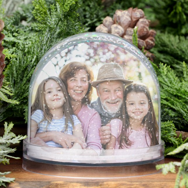Custom Double Sided Family Two Photo Snowglobe (Custom Double Sided Family Two Photo Snow Globe)