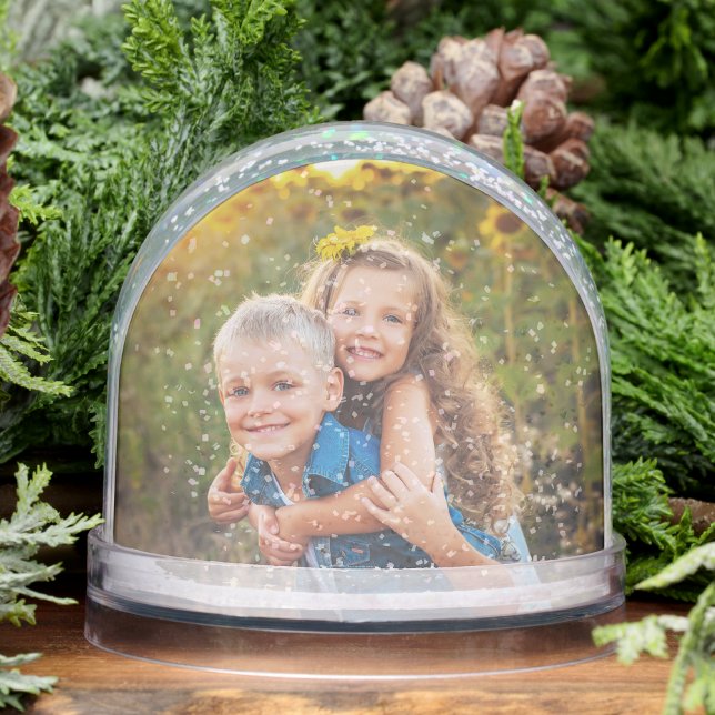 Custom Double Sided Family Two Photo Snowglobe (Custom Double Sided Family Two Photo Snow Globe)