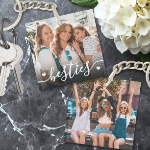 Custom Double Sided Friend Two Photo Key Ring