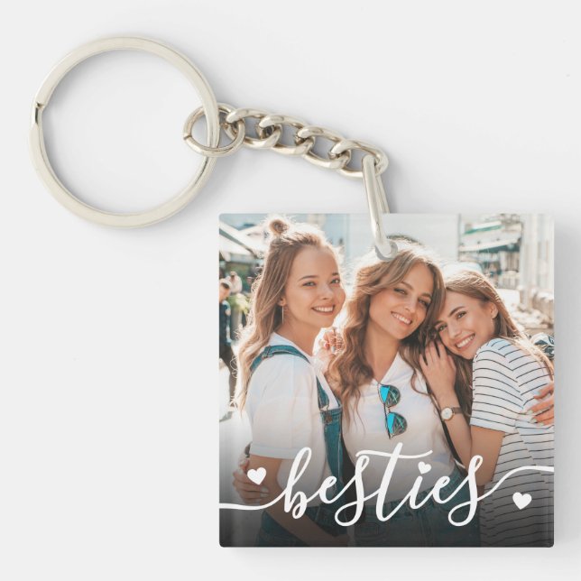Custom Double Sided Friend Two Photo Key Ring (Front)