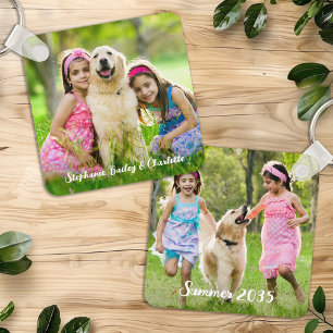 Custom Double Sided Kids Personalised 2 Two Photo Key Ring