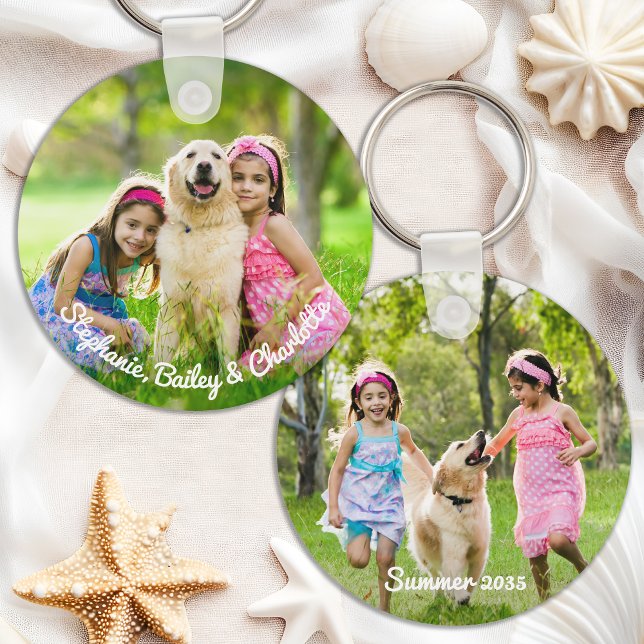 Custom Double Sided Kids Personazlied Two Photo Key Ring (Creator Uploaded)