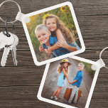 Custom Double Sided Kids Two Photo Key Ring<br><div class="desc">Create a custom keepsake with this double-sided kids' photo keychain, now designed with a white border around the edge for a clean and modern finish. It’s perfect for parents or grandparents who want to feature two different photos—one on each side—to show off those special moments from your child’s life. Although...</div>