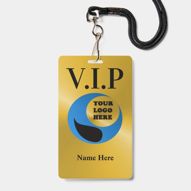 Custom Double Sided Laminated VIP Name Badge ID Badge (Front with Lanyard)