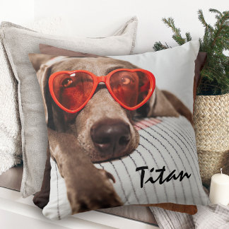 Custom Double-Sided Pet 2-Photo with Name Cushion