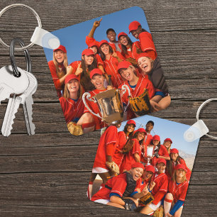 Custom Double Sided Sports Team Two Photo Key Ring