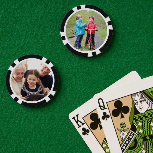 Custom Double Sided Two Photo  Poker Chips (Poker Table (Double))