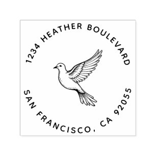 Custom Dove Bird Return Address Family Name Self-inking Stamp