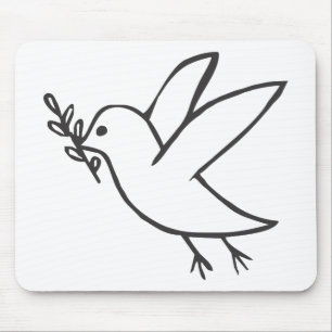 Custom Dove of Peace Sketch Logo Mouse Pad