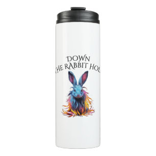 Custom Down the Rabbit Hole Blue Bunny Thermal Tumbler