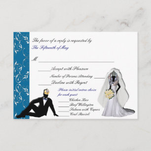 Custom Drag Imperials Wedding RSVP with Entrees