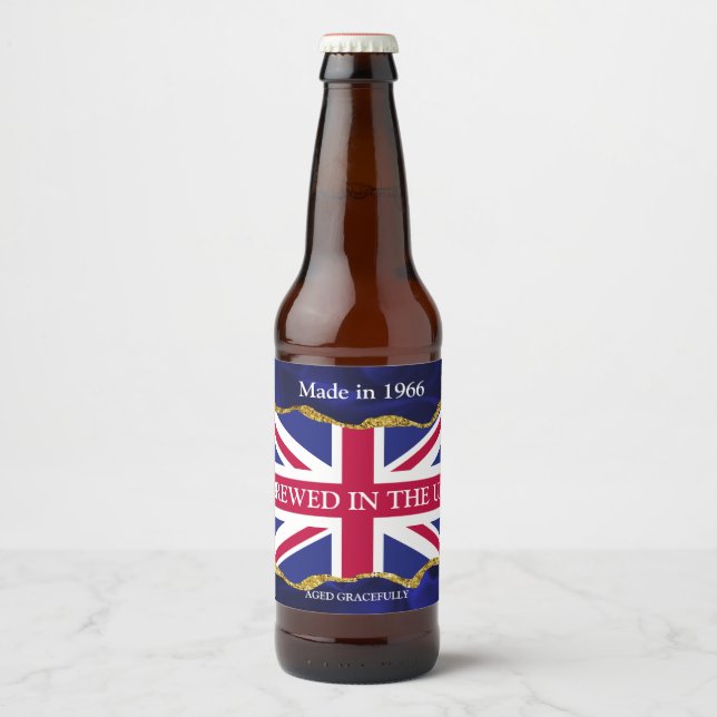 Custom Drink label Made in United Kingdom Flag (Front)