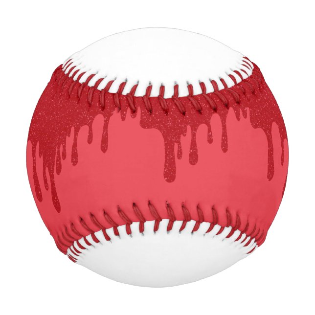 Custom Drip Design Baseball – Tomato Red (Front)
