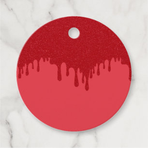 Custom Dripping Tomato Red Favour Tags (12-Pack)