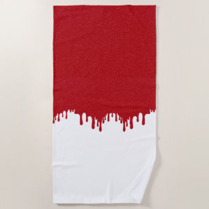 Custom Dripping Tomato Red Gloss Beach Towel