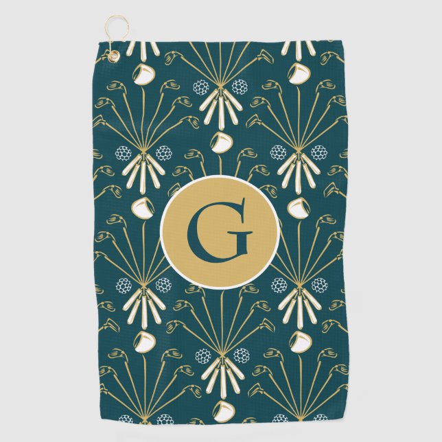 Custom Drivers, Irons ‘n Putters Design Golf Towel (Front)