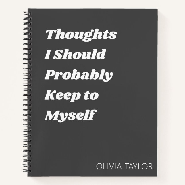 Custom Dry Minimalist Office Humor Quote Funny Notebook (Front)