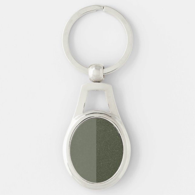 Custom Dual Moss Green Metal Keychain (Front)