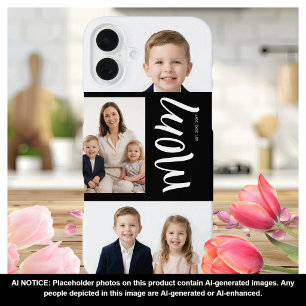 Custom Dual Mum Est. Years Script Black White iPhone 16 Plus Case