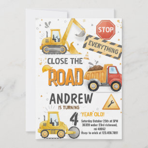 Custom Dump Truck Birthday for boys Invitation