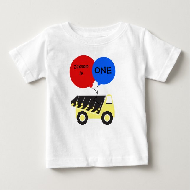 Custom Dump Truck Birthday T-shirt (Front)