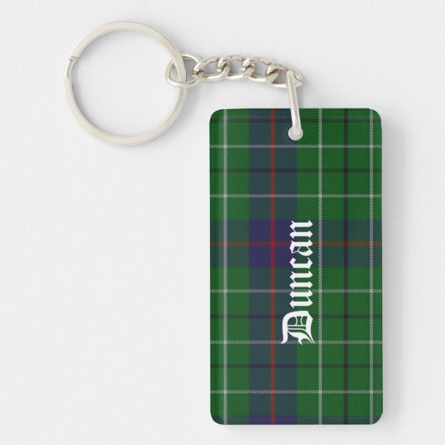 Custom Duncan Tartan Plaid Key Chain (Front)
