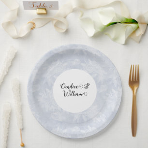 Custom Dusty Blue Chalk Disposable Plates