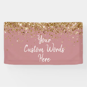 Custom Dusty Rose Birthday Party Photo Booth Prop Banner