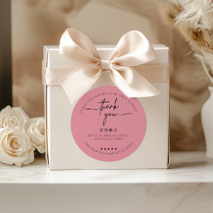 Custom Dusty Rose Sticker Thank You Label