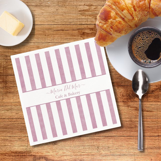 Custom Dusty Rose Striped Napkins (Creator Uploaded)