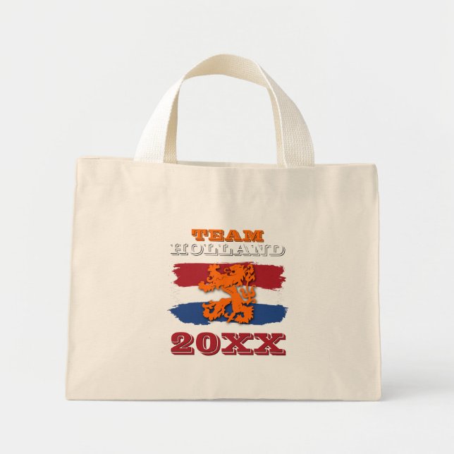 Custom Dutch Flag Orange Lion Team Holland 2023 Mini Tote Bag (Front)