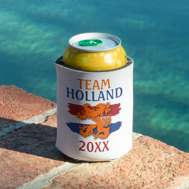 Custom Dutch Flag Orange Lion Team Holland 2025 Can Cooler (In Situ Pool)