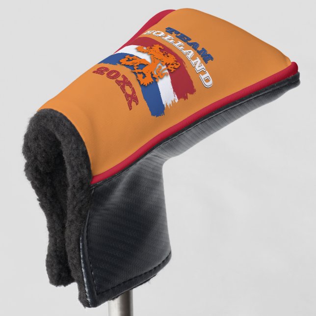 Custom Dutch Flag Orange Lion Team Holland 2025 Golf Head Cover (3/4 Front)