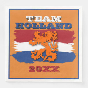 Custom Dutch Flag Orange Lion Team Holland Napkin