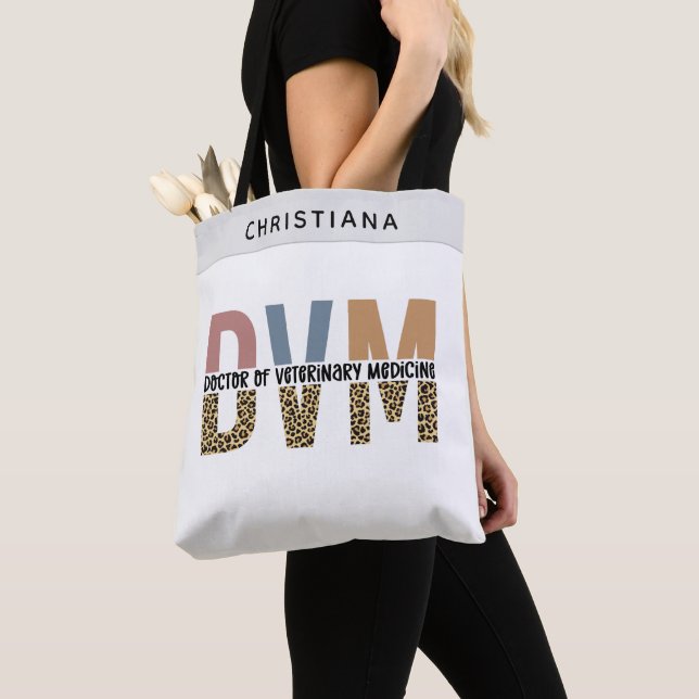 Custom DVM Doctor of Veterinary Medicine Gift Tote Bag (Close Up)
