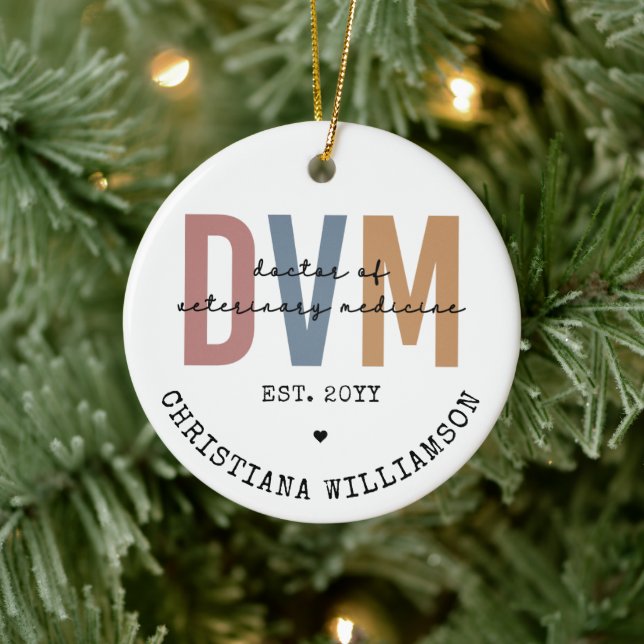 Custom DVM Doctor of Veterinary Medicine Gifts  Ceramic Ornament (Tree)