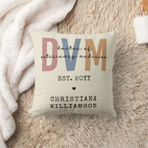 Custom DVM Doctor of Veterinary Medicine Gifts Cushion