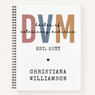 Custom DVM Doctor of Veterinary Medicine Gifts Notebook