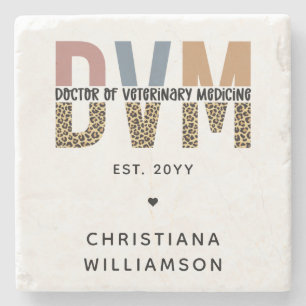 Custom DVM Doctor of Veterinary Medicine Gifts Stone Coaster