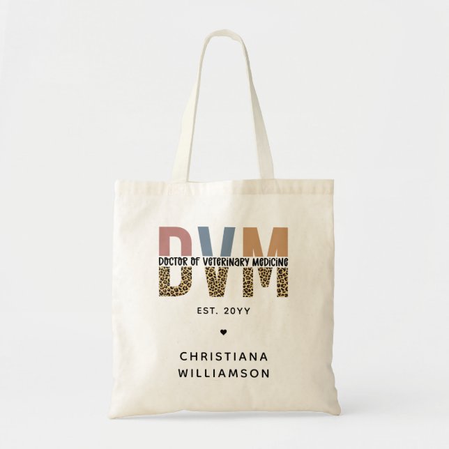 Custom DVM Doctor of Veterinary Medicine Gifts Tote Bag (Front)