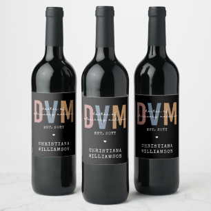 Custom DVM Doctor of Veterinary Medicine Gifts Wine Label