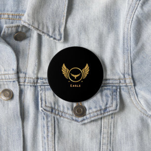 Custom Eagle Image and Text three inch Large 7.5 Cm Round Badge