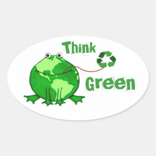 Custom Earth Day / Think Green Frog Stickers