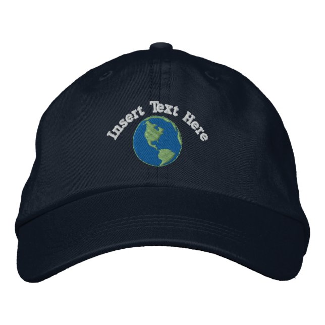 Custom Earth Embroidered Hat (Front)