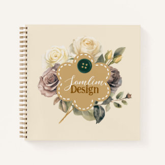 Custom Earthy background floral shape  Notebook