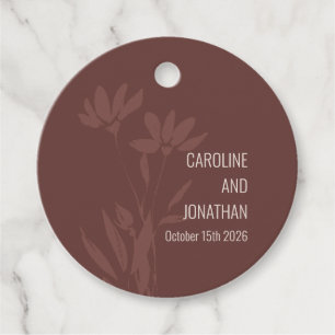 Custom Earthy Minimalist Moody Botanical Wedding Favour Tags