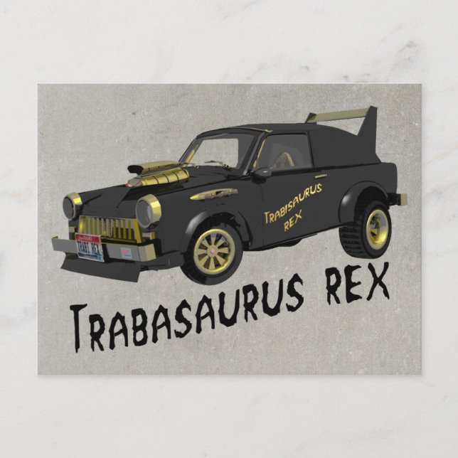 Custom East German Trabant Car Postcard (Front)