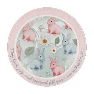 Custom Easter Bunny Glass Cutting Board