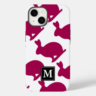 Custom Easter Bunny Rabbit Silhouette Monogram iPC iPhone Case